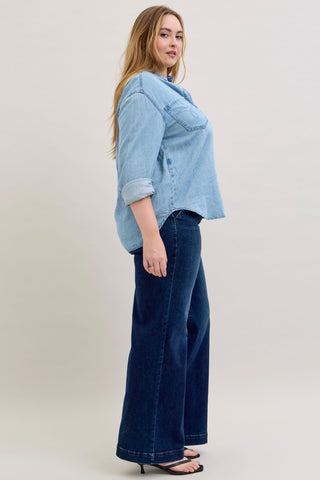 Judy Blue Denim Shirt with Western Styling 5808