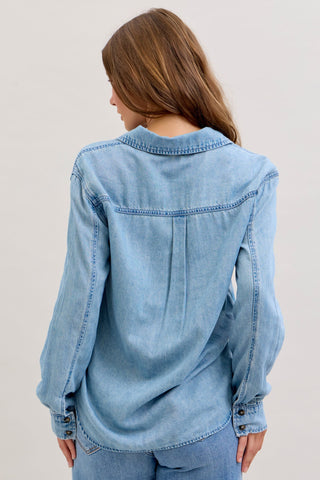 Judy Blue Denim Shirt with Western Styling 5808