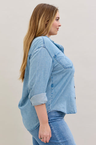 Judy Blue Denim Shirt with Western Styling 5808