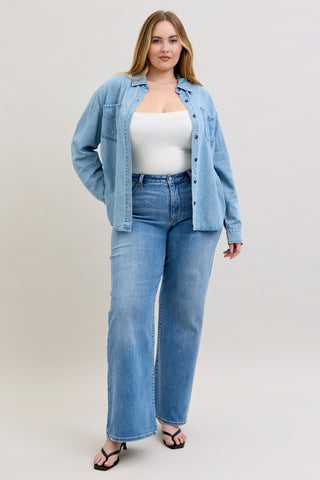 Judy Blue Denim Shirt with Western Styling 5808