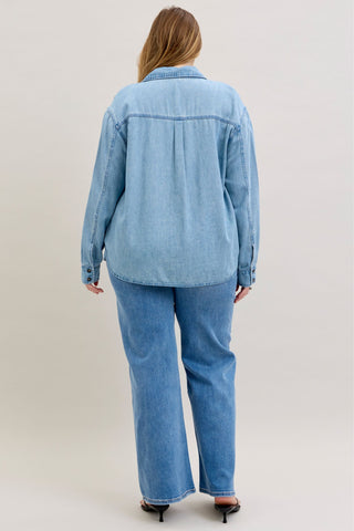 Judy Blue Denim Shirt with Western Styling 5808