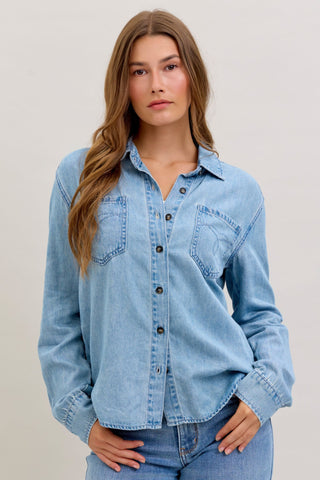 Judy Blue Denim Shirt with Western Styling 5808
