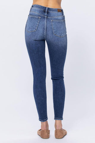 Judy Blue High Rise Button Fly Skinny Denim Jeans 82319