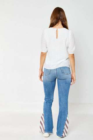 Judy Blue High Waist American Flag Print Flare Denim Jeans 88659