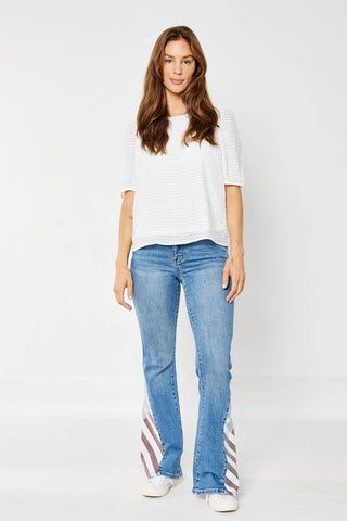 Judy Blue High Waist American Flag Print Flare Denim Jeans 88659