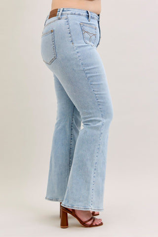 Judy Blue High Waist Button Fly Flare Denim Jeans 881028