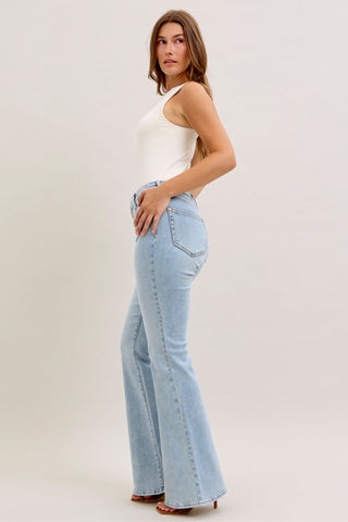 Judy Blue High Waist Button Fly Flare Denim Jeans 881028