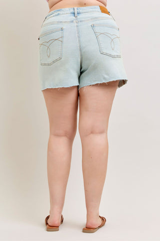 Judy Blue High Waist Button Fly Rigid Magic Cut Off Denim Short 150380