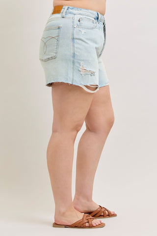 Judy Blue High Waist Button Fly Rigid Magic Cut Off Denim Short 150380