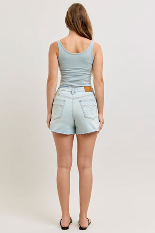 Judy Blue High Waist Button Fly Rigid Magic Cut Off Denim Short 150380