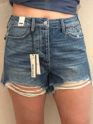 Judy Blue High Waist Button Fly Rigid Magic Cut Off Denim Short 150381