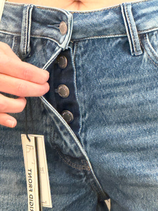 Judy Blue High Waist Button Fly Rigid Magic Cut Off Denim Short 150381