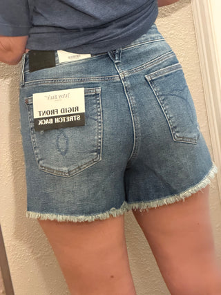 Judy Blue High Waist Button Fly Rigid Magic Cut Off Denim Short 150381