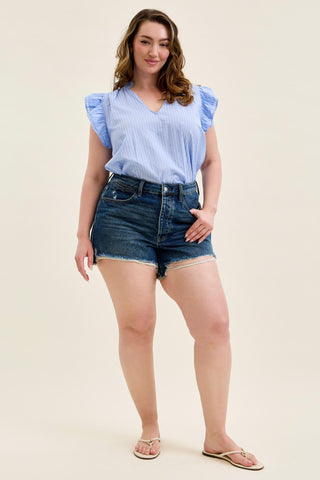 Judy Blue High Waist Button Fly Rigid Magic Cut Off Denim Short 150381
