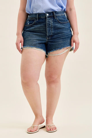 Judy Blue High Waist Button Fly Rigid Magic Cut Off Denim Short 150381