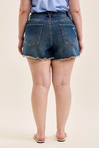 Judy Blue High Waist Button Fly Rigid Magic Cut Off Denim Short 150381