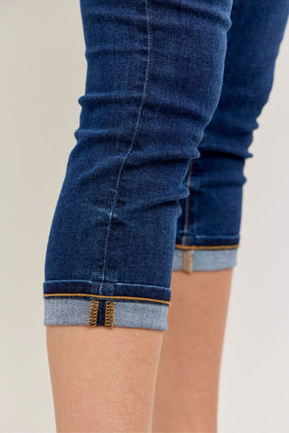 Judy Blue High Waist Cuffed Capri Denim Jeans 72123