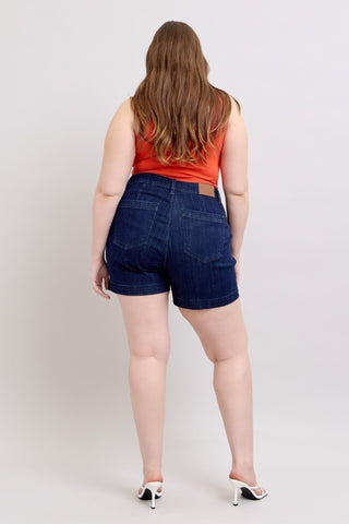 Judy Blue High Waist Dark Trouser Denim Short 15290