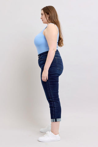 Judy Blue High Waist Dark Wash Boyfriend Denim Jeans 82646