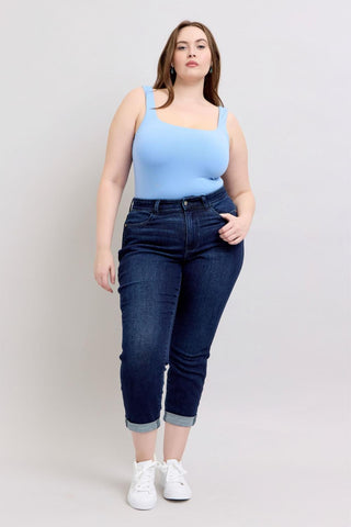 Judy Blue High Waist Dark Wash Boyfriend Denim Jeans 82646