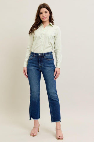 Judy Blue High Waist Dark Wash Kick Flare Denim Jeans 88982