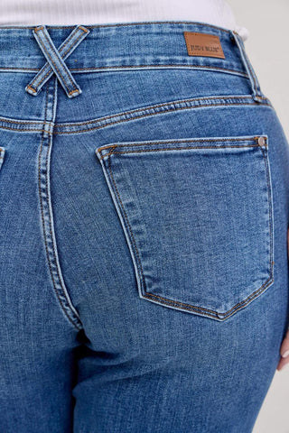 Judy Blue High Waist Double Button Wide Leg Denim Jeans 82558