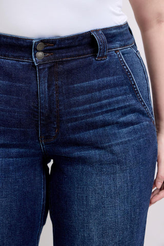 Judy Blue High Waist Double Button Wide Leg Denim Jeans 82642