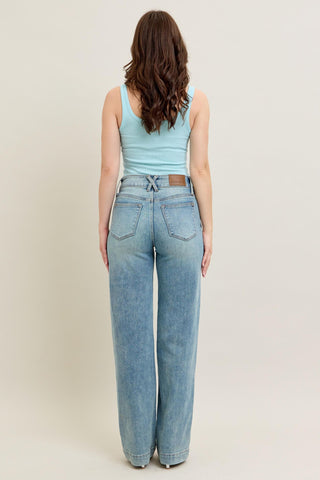 Judy Blue High Waist Double Button Wide Leg Denim Jeans 88942