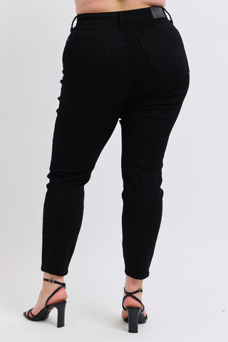Judy Blue High Waist Faux Leather & Denim Jeans Skinny 88810