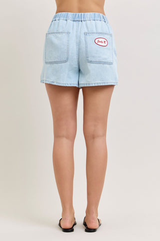 Judy Blue High Waist Featherweight Boxer Denim Short 150371