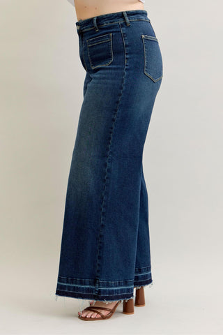 Judy Blue High Waist Front Patch Pockets Palazzo Denim Jeans 881046