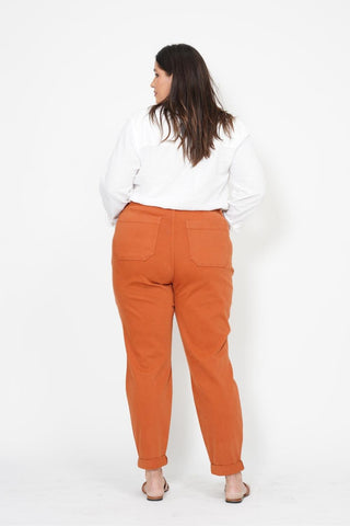 Judy Blue High Waist Garment Dyed Auburn Orange Double Cuff Jogger Denim Jeans 88911