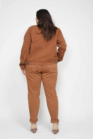 Judy Blue High Waist Garment Dyed Camel Double Cuff Jogger Denim Jeans 88857