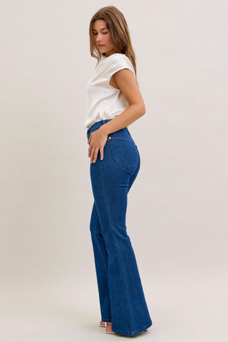 Judy Blue High Waist Glitter Sparkle Flare Denim Jeans 881059