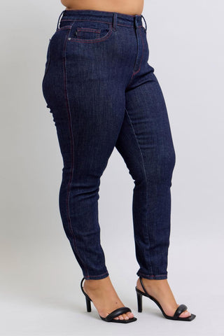 Judy Blue High Waist Heart Shaped Back Pockets Skinny Denim Jeans 88916