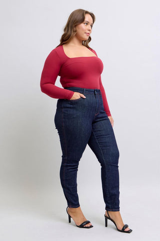 Judy Blue High Waist Heart Shaped Back Pockets Skinny Denim Jeans 88916