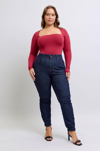 Judy Blue High Waist Heart Shaped Back Pockets Skinny Denim Jeans 88916