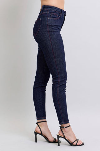 Judy Blue High Waist Heart Shaped Back Pockets Skinny Denim Jeans 88916