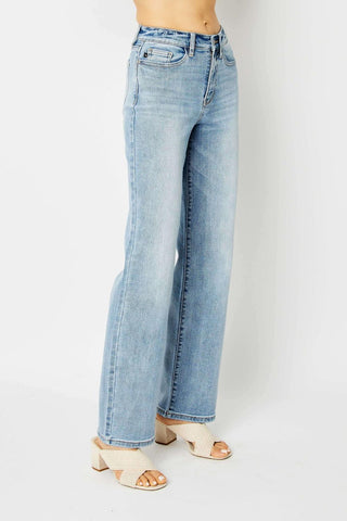 Judy Blue High Waist Light Wash Straight Denim Jeans 82501