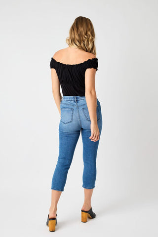 Judy Blue High Waist Pull On Cool Capri Denim Jeans 78111