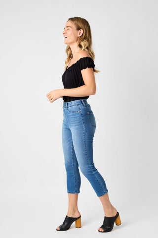 Judy Blue High Waist Pull On Cool Capri Denim Jeans 78111