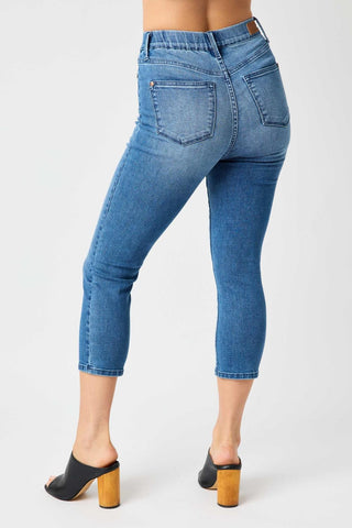 Judy Blue High Waist Pull On Cool Capri Denim Jeans 78111