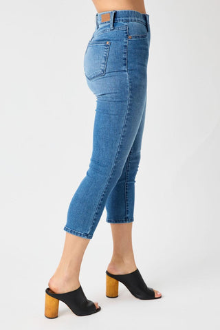 Judy Blue High Waist Pull On Cool Capri Denim Jeans 78111