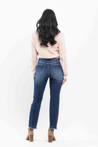 Judy Blue High Waist Release Hem Slim Fit Denim Jeans 88704