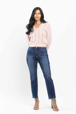 Judy Blue High Waist Release Hem Slim Fit Denim Jeans 88704