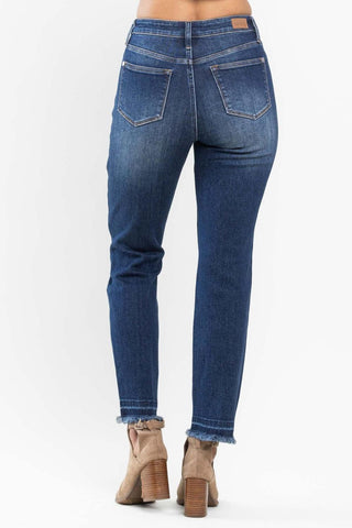 Judy Blue High Waist Release Hem Slim Fit Denim Jeans 88704