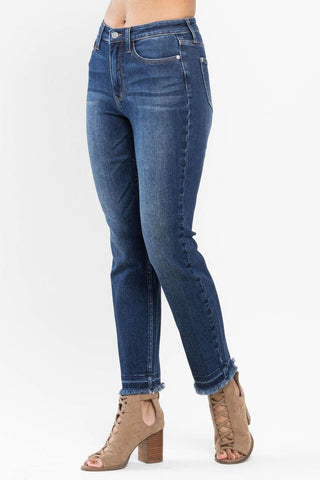 Judy Blue High Waist Release Hem Slim Fit Denim Jeans 88704