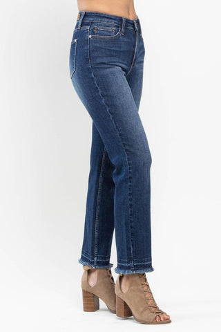 Judy Blue High Waist Release Hem Slim Fit Denim Jeans 88704