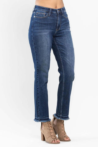 Judy Blue High Waist Release Hem Slim Fit Denim Jeans 88704