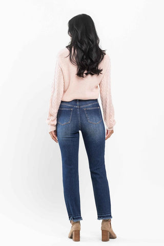 Judy Blue High Waist Release Hem Slim Fit Denim Jeans 88704